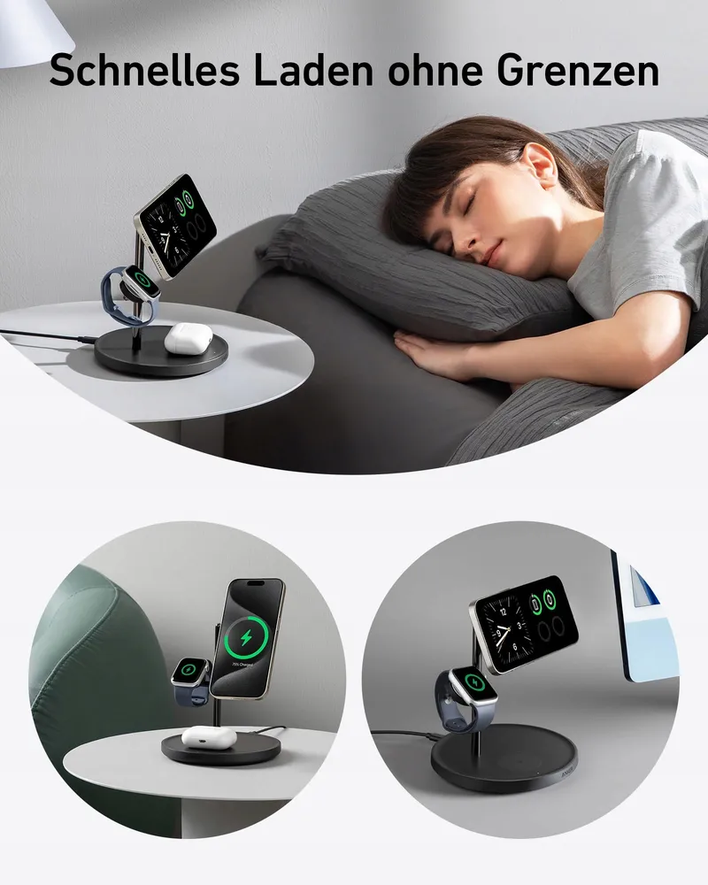 ANKER MagGo 3-in-1 Draadloos Laadstation iPhone AirPods Watch — foto 5