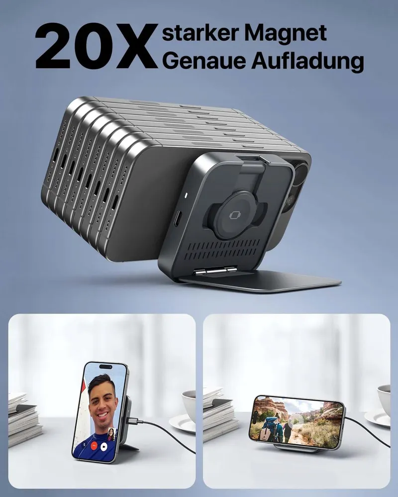 MAGSAFE Draadloze Oplader Draagbaar Voor iPhone En Apple Watch Grijs — foto 5
