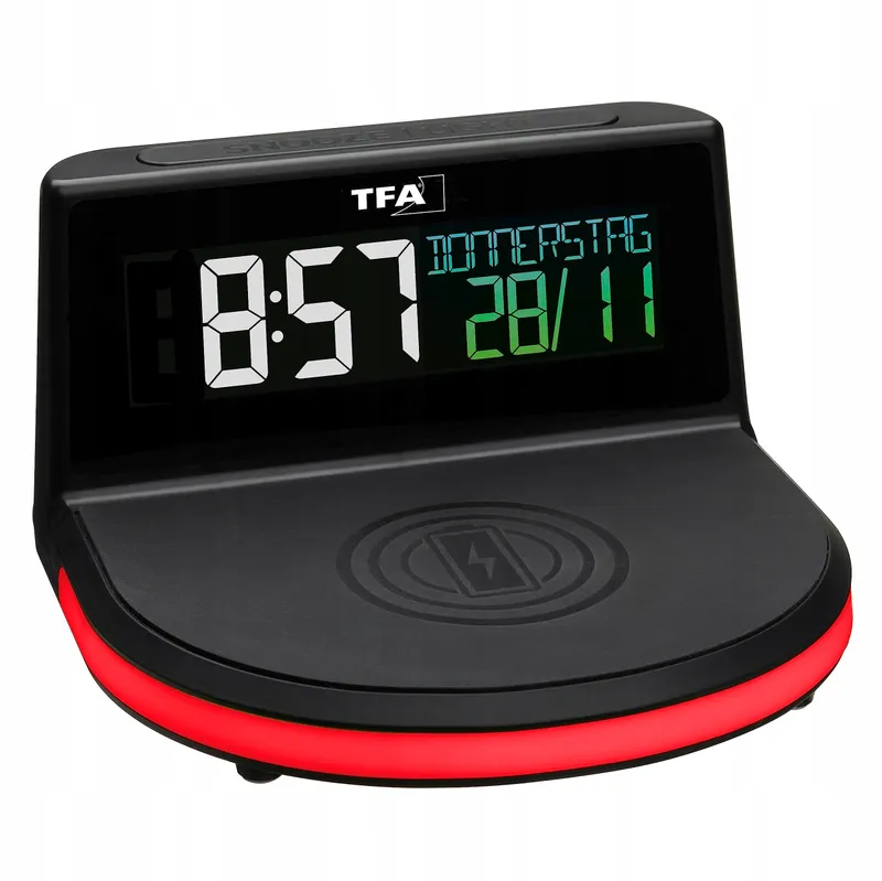 TFA DOSTMANN Digitale Wekker met Qi Oplader LCD Scherm — foto 6