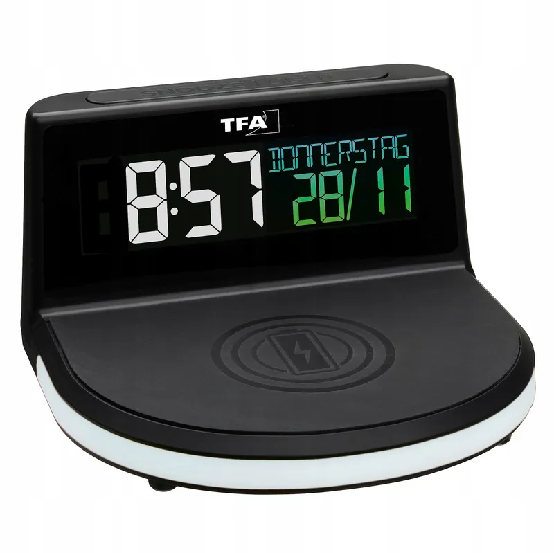 TFA DOSTMANN Digitale Wekker met Qi Oplader LCD Scherm — foto 7