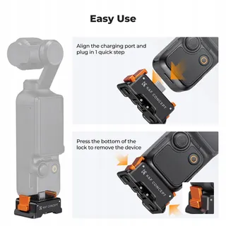 K&F CONCEPT Oplaadstation DJI Osmo Pocket 3 Type-C Arca-Swiss Aluminium — miniatuur 4