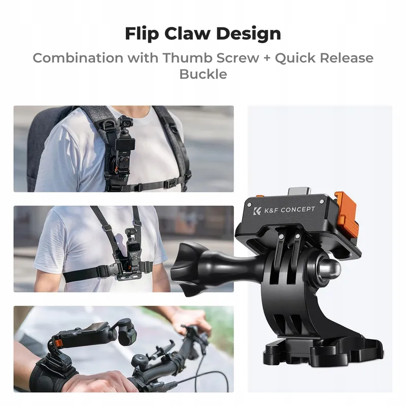 K&F CONCEPT Oplaadstation DJI Osmo Pocket 3 Type-C Arca-Swiss Aluminium — foto 6