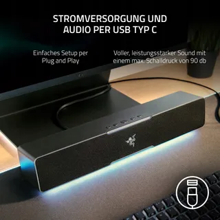RAZER Leviathan V2 X Gaming Soundbar USB-C Bluetooth RGB Zwart — miniatuur 4