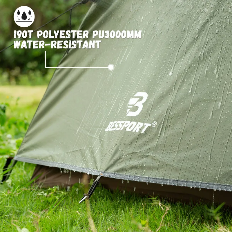 BESSPORT Tent 2 Personen Camping Licht Waterdicht 4 Seizoenen — foto 5