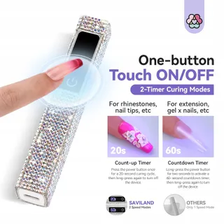 SAVILAND Mini UV LED Lamp Voor Gelnagels Draagbaar Zilver — miniatuur 7