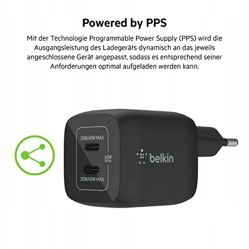 BELKIN USB-C Oplader 45W 2 Poorten Snelladen Power Delivery — foto 6