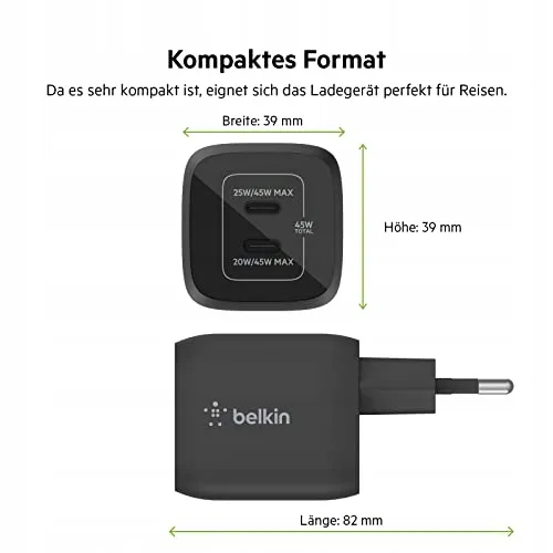 BELKIN USB-C Oplader 45W 2 Poorten Snelladen Power Delivery — foto 5
