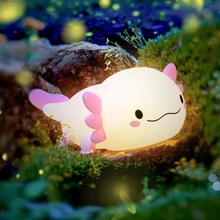 UNEEDE Nachtlampje Kinderen Siliconen LED Roze Axolotl