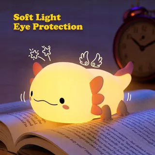UNEEDE Nachtlampje Kinderen Siliconen LED Roze Axolotl — miniatuur 5