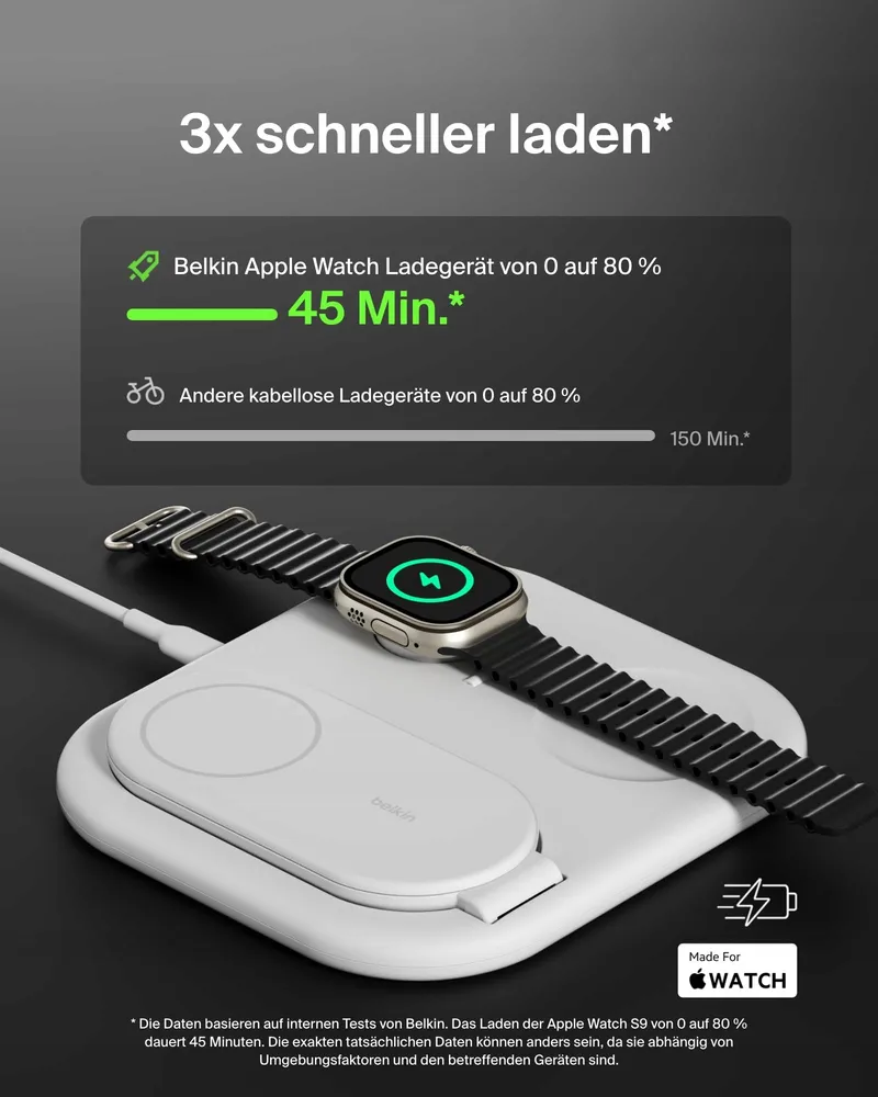 BELKIN BoostCharge 3-in-1 Qi2 15W MagSafe iPhone Watch AirPods — foto 3