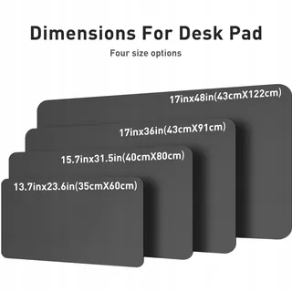 AOTHIA Antislip Waterdichte Leren Bureaumat 80x40cm Grijs — miniatuur 3