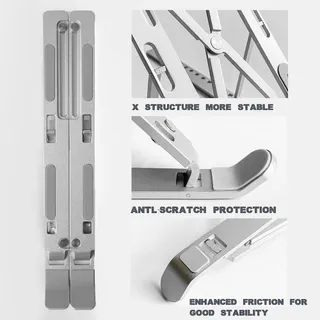 AITODOS Laptopstandaard Aluminium Verstelbaar Antislip Draagbaar — miniatuur 5