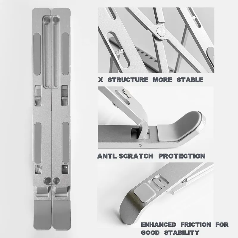 AITODOS Laptopstandaard Aluminium Verstelbaar Antislip Draagbaar — foto 5