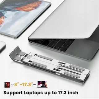 AITODOS Laptopstandaard Aluminium Verstelbaar Antislip Draagbaar — miniatuur 2