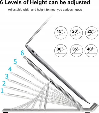 AITODOS Laptopstandaard Aluminium Verstelbaar Antislip Draagbaar — miniatuur 3