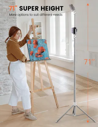 Telefoonstatief 180cm Aluminium met Afstandsbediening Wit — miniatuur 2