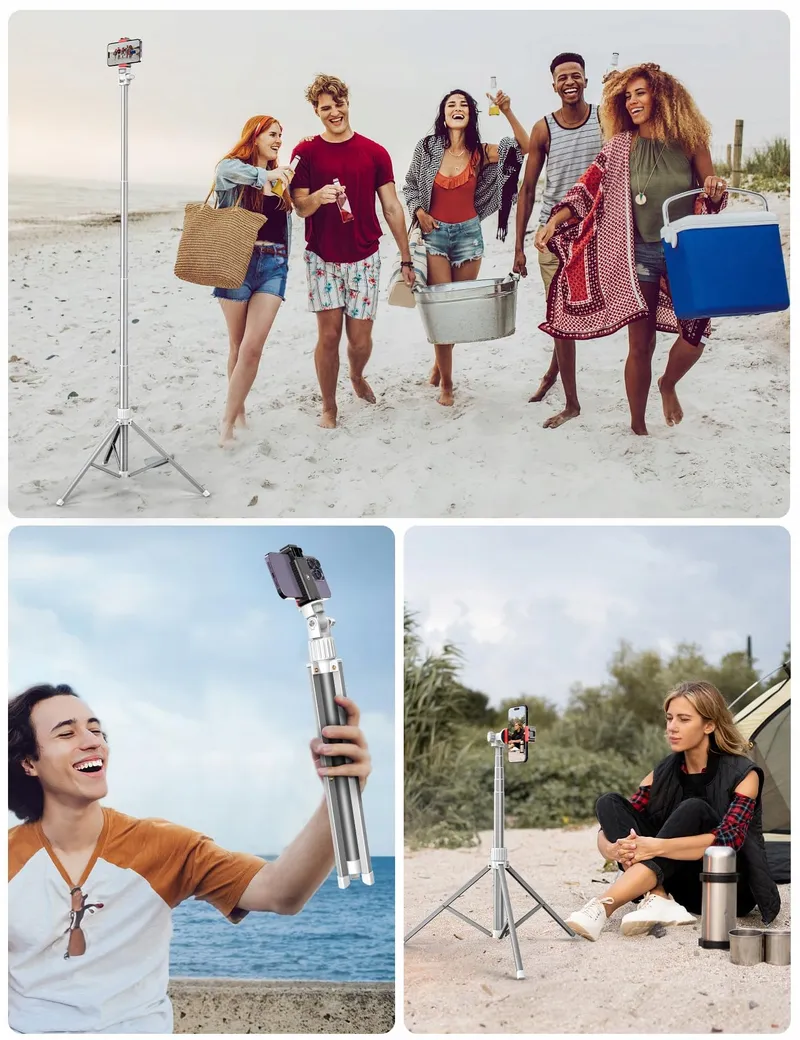 Telefoonstatief 180cm Aluminium met Afstandsbediening Wit — foto 6