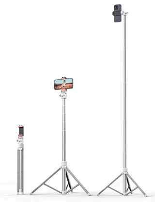 Telefoonstatief 180cm Aluminium met Afstandsbediening Wit