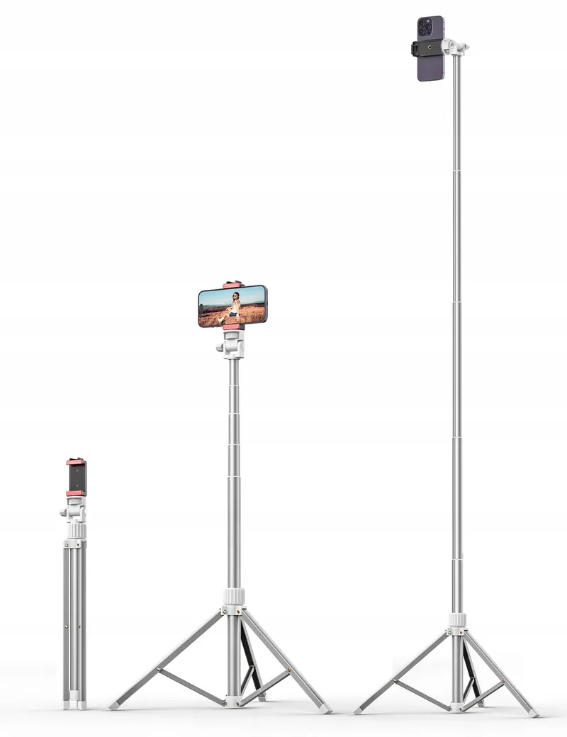 Telefoonstatief 180cm Aluminium met Afstandsbediening Wit — foto 1