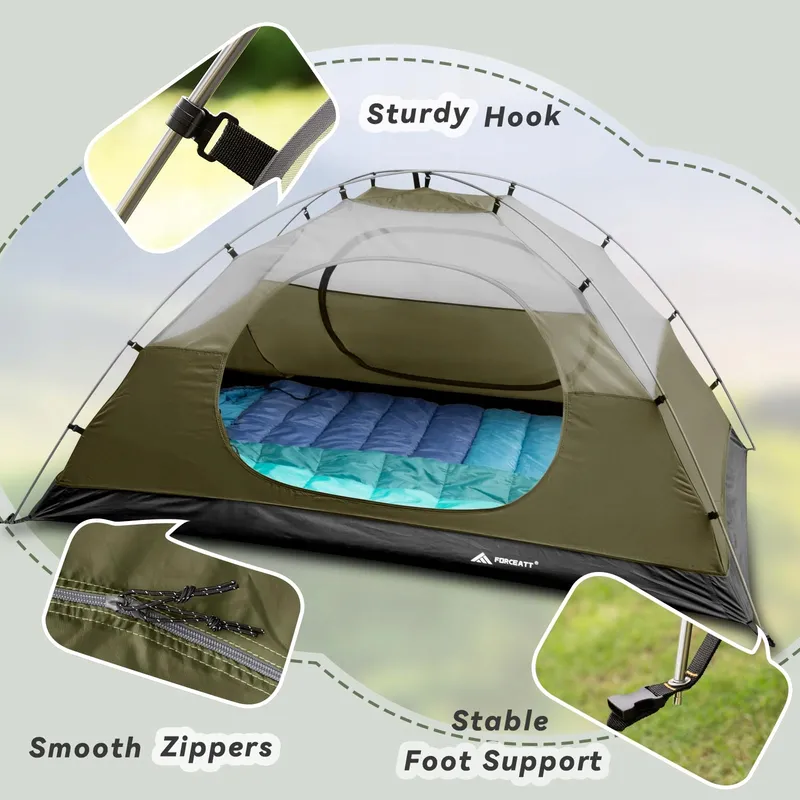 FORCEATT Tent 2 Personen Waterdicht 3-4 Seizoenen Licht Trekking Outdoor — foto 4