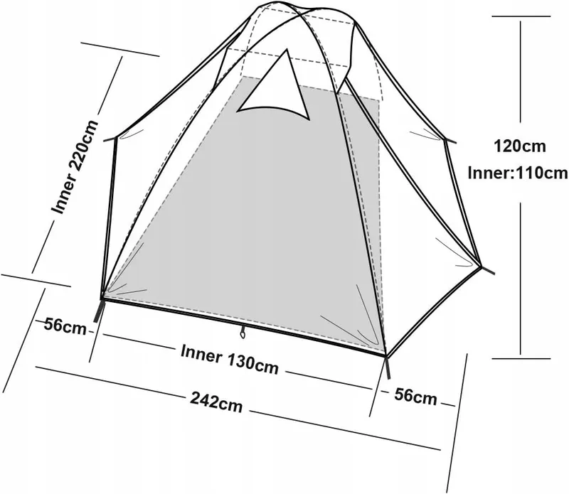 FORCEATT Tent 2 Personen Waterdicht 3-4 Seizoenen Licht Trekking Outdoor — foto 8