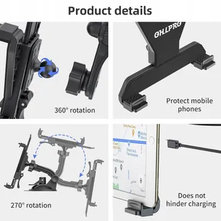 OHLPRO Tablethouder Auto 360° iPad Samsung Huawei 6-11 Inch — miniatuur 5