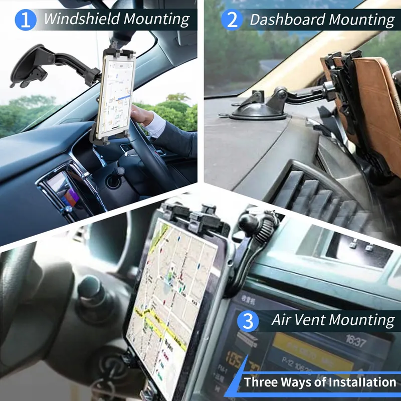 OHLPRO Tablethouder Auto 360° iPad Samsung Huawei 6-11 Inch — foto 2
