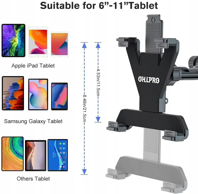 OHLPRO Tablethouder Auto 360° iPad Samsung Huawei 6-11 Inch — foto 6