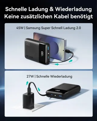 INIU Powerbank 20000mAh 45W USB-C PD QC iPhone Samsung — miniatuur 4