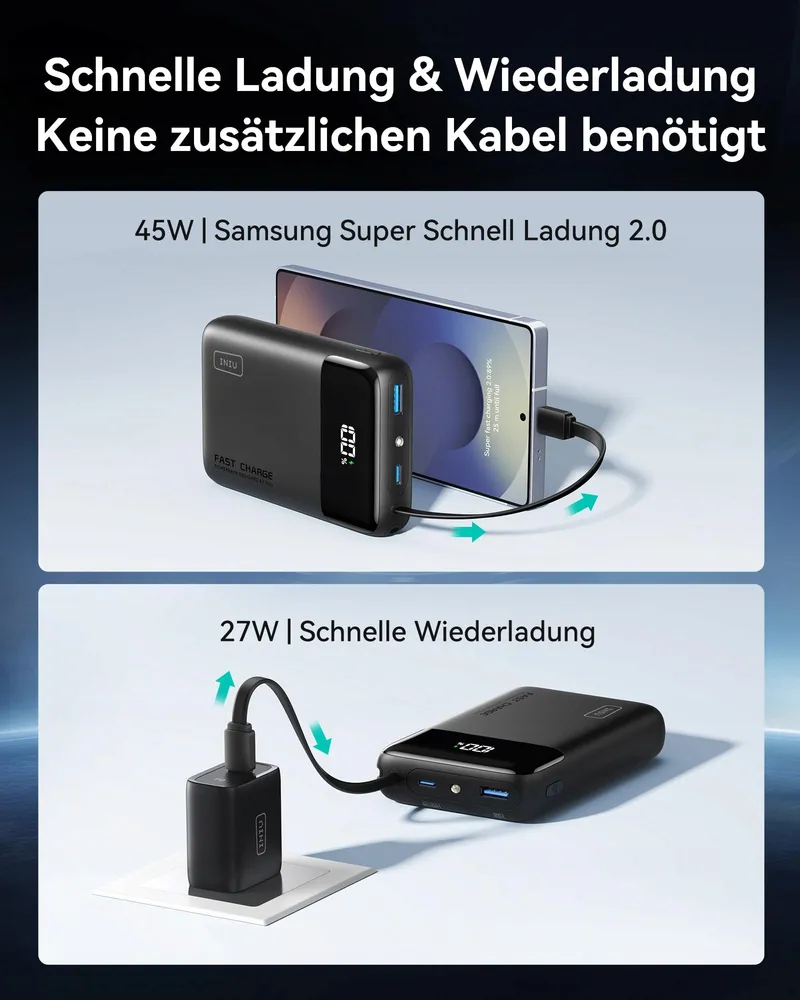 INIU Powerbank 20000mAh 45W USB-C PD QC iPhone Samsung — foto 4