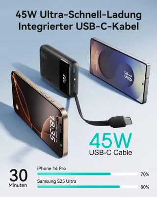 INIU Powerbank 20000mAh 45W USB-C PD QC iPhone Samsung — miniatuur 3