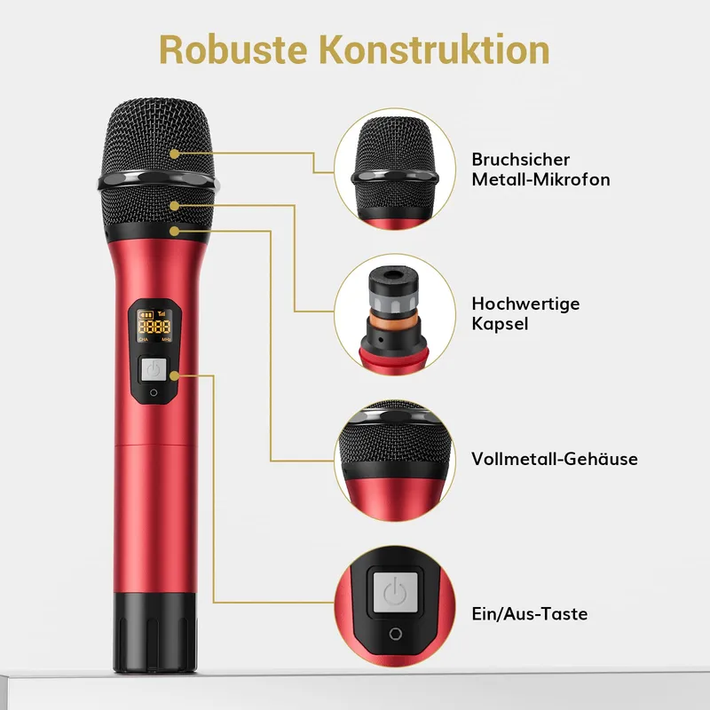 TONOR TW820 UHF Draadloze Microfoonset Karaoke DJ Kerk 60m — foto 4