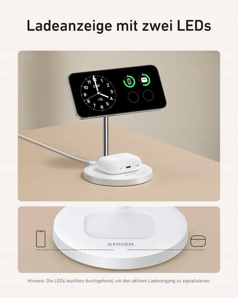 ANKER MagGo MagSafe Oplader 15W 2-in-1 Apple Watch — foto 5