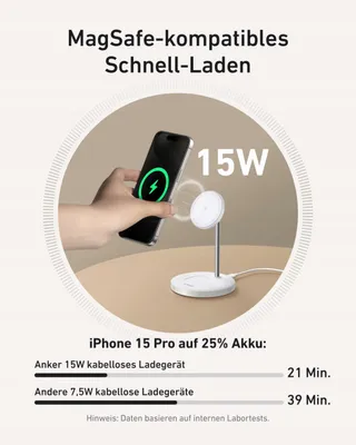 ANKER MagGo MagSafe Oplader 15W 2-in-1 Apple Watch — miniatuur 2