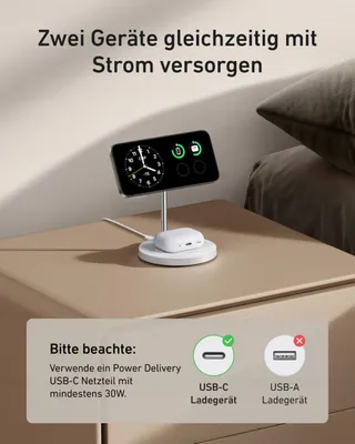 ANKER MagGo MagSafe Oplader 15W 2-in-1 Apple Watch — miniatuur 3