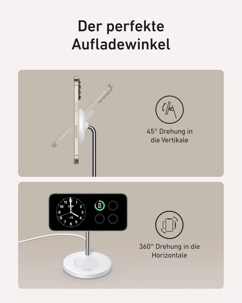 ANKER MagGo MagSafe Oplader 15W 2-in-1 Apple Watch — foto 4