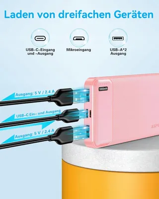 ASPERX Powerbank 2 Stuks 10000mAh USB-C iPhone Samsung — miniatuur 6