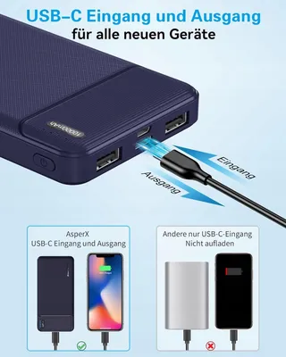 ASPERX Powerbank 2 Stuks 10000mAh USB-C iPhone Samsung — miniatuur 8