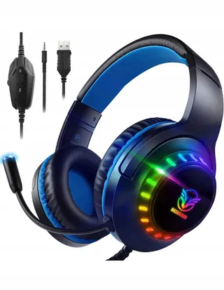 PACRATE RGB Gaming Headset PS4 PS5 Xbox PC Switch Microfoon — miniatuur 1