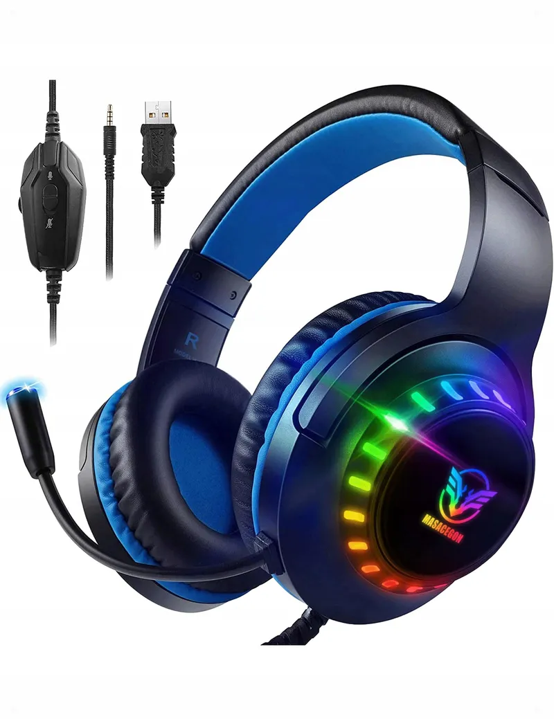 PACRATE RGB Gaming Headset PS4 PS5 Xbox PC Switch Microfoon — foto 1