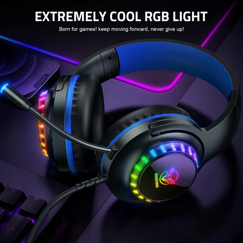PACRATE RGB Gaming Headset PS4 PS5 Xbox PC Switch Microfoon — foto 6