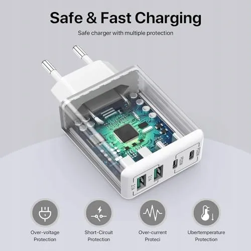 USB-C Oplader 40W 4 Poorten Snelladblok — foto 6