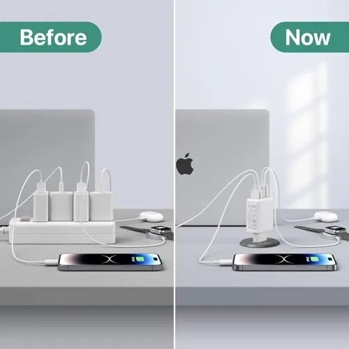 USB-C Oplader 40W 4 Poorten Snelladblok — foto 5
