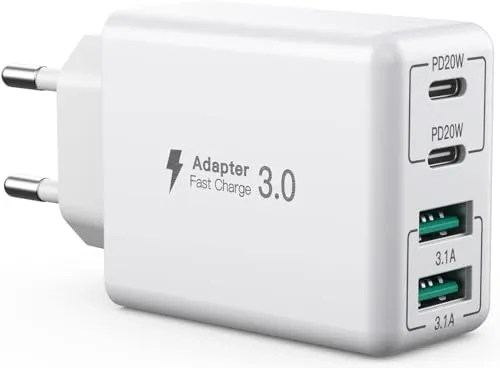 USB-C Oplader 40W 4 Poorten Snelladblok — foto 1