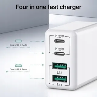 USB-C Oplader 40W 4 Poorten Snelladblok — miniatuur 3