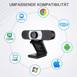 EMEET Webcam Full HD 1080P met Lensdop Dubbele Microfoon — miniatuur 5