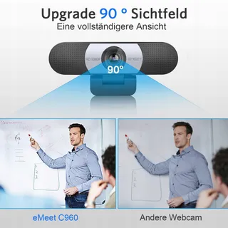 EMEET Webcam Full HD 1080P met Lensdop Dubbele Microfoon — miniatuur 3