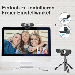 EMEET Webcam Full HD 1080P met Lensdop Dubbele Microfoon — miniatuur 6