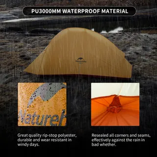 NATUREHIKE Cloud Up 1 Koepeltent Ultralicht Oranje — miniatuur 5
