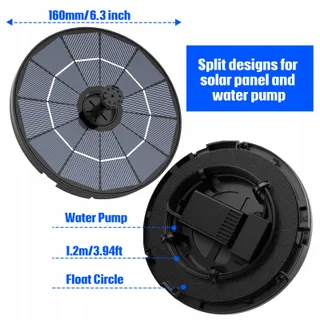 AISITIN Solar Fontein Buiten 2.8W Paneel DIY Tuinpomp Vijver — miniatuur 3